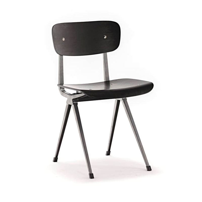 metal chair with plywood seat