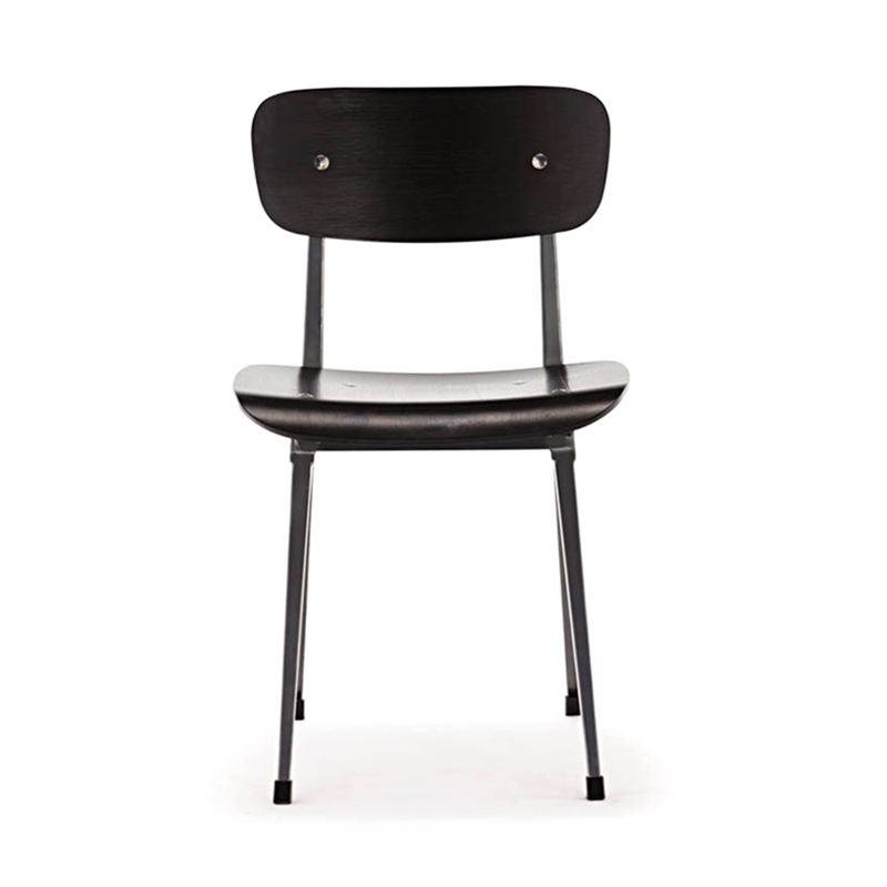 metal chair with wood seat