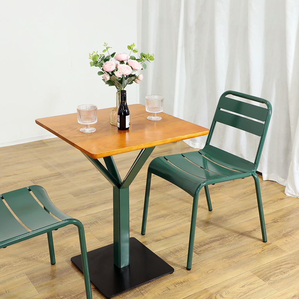 modern dining table steel wood table